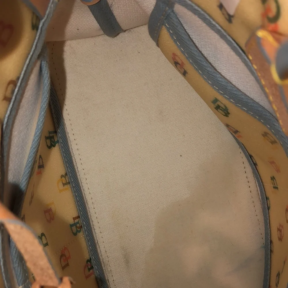 DOONEY & BOURKE Rainbow Zipper Monogram Logo Leather Tote Crossbody Shoulder Bag
